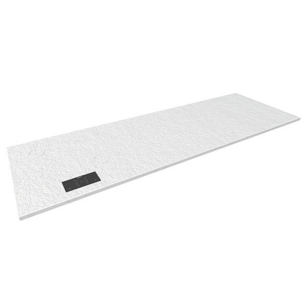 Plan de travail minéral + cuisson invisible 4 zones