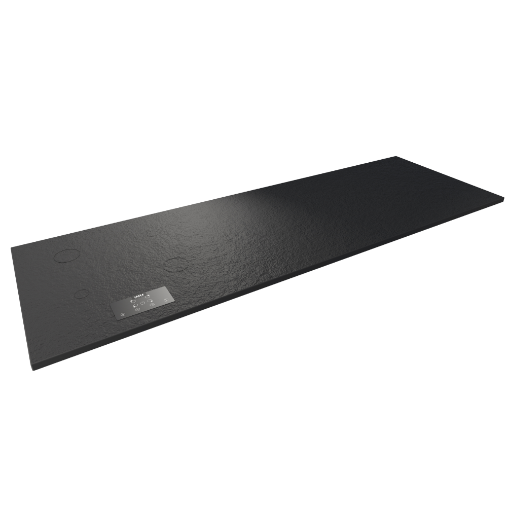 Plan de travail minéral + cuisson invisible 4 zones