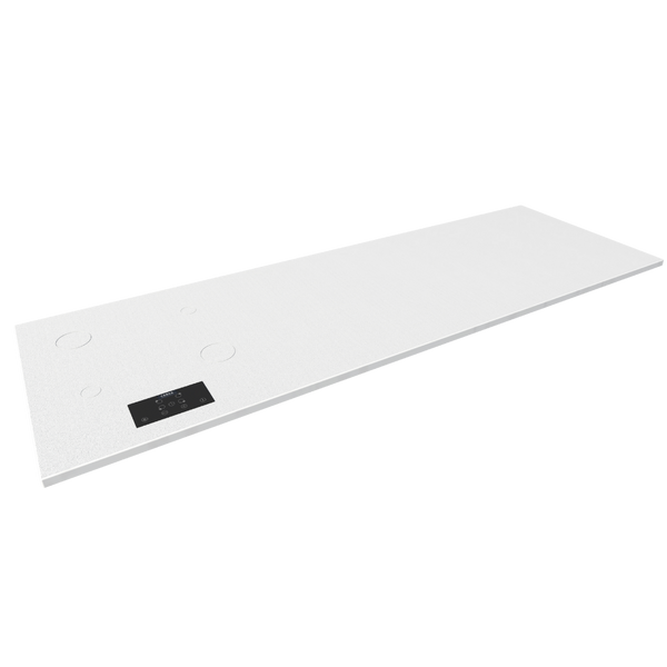 Plan de travail minéral + cuisson invisible 4 zones