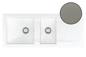 Évier à encastrer DUKKAH 2 bacs Taupe