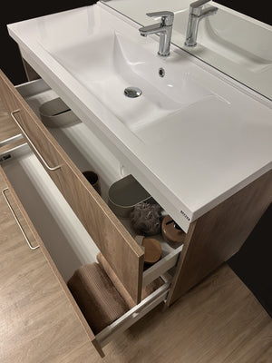 Concept plan vasque + meuble tiroirs LUNEA 120 cm