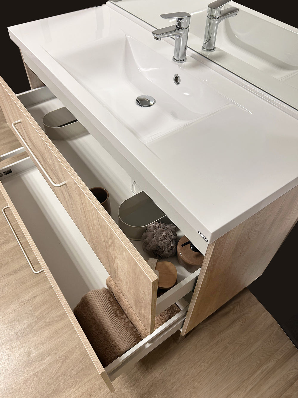 Concept plan vasque + meuble tiroirs LUNEA 120 cm