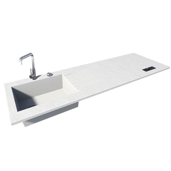 Évier XXL + cuisson invisible 2 zones