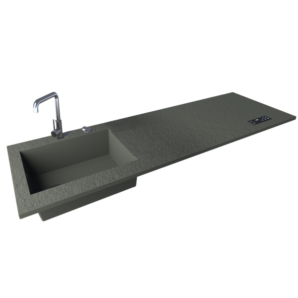 Évier XXL + cuisson invisible 2 zones