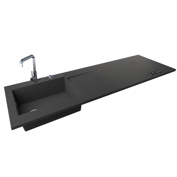 Évier XXL + cuisson invisible 2 zones