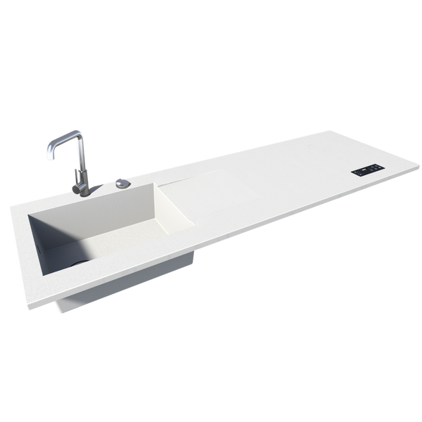 Évier XXL + cuisson invisible 2 zones