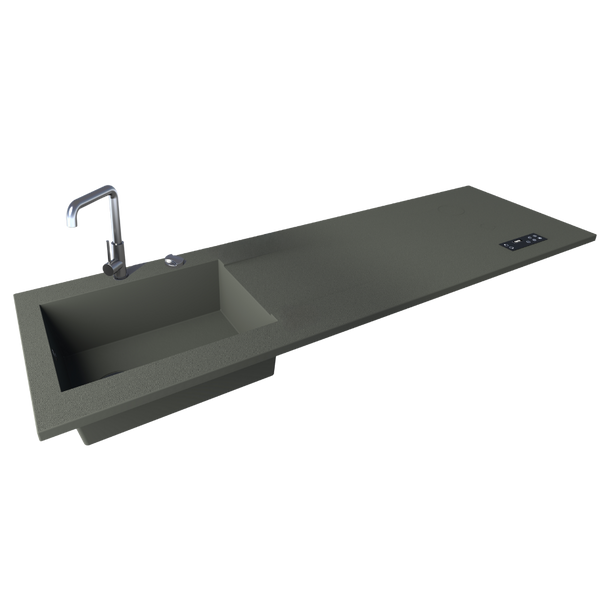 Évier XXL + cuisson invisible 2 zones