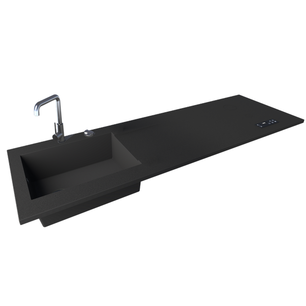 Évier XXL + cuisson invisible 2 zones