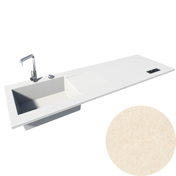 Évier XXL + cuisson invisible 2 zones