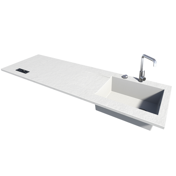 Évier XXL + cuisson invisible 2 zones