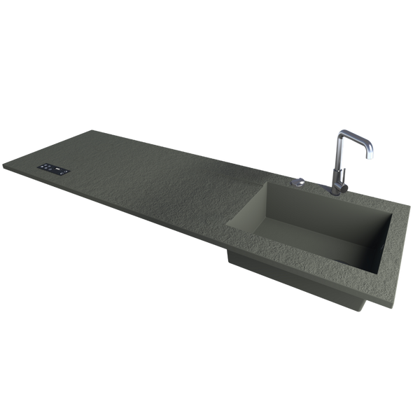 Évier XXL + cuisson invisible 2 zones