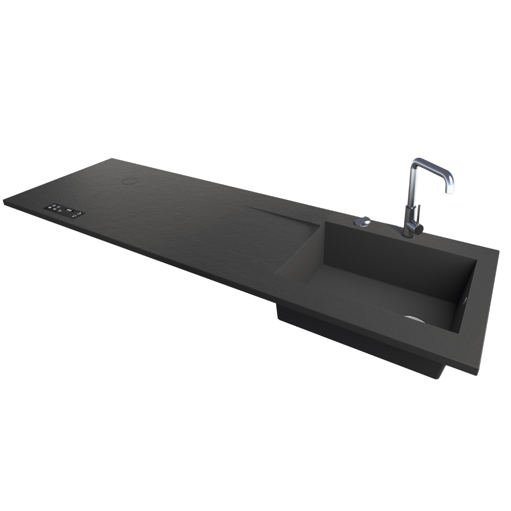 Évier XXL + cuisson invisible 2 zones