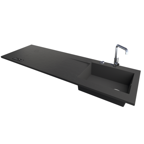 Évier XXL + cuisson invisible 2 zones