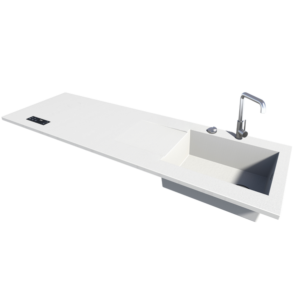 Évier XXL + cuisson invisible 2 zones