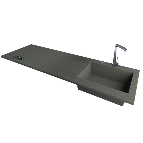 Évier XXL + cuisson invisible 2 zones