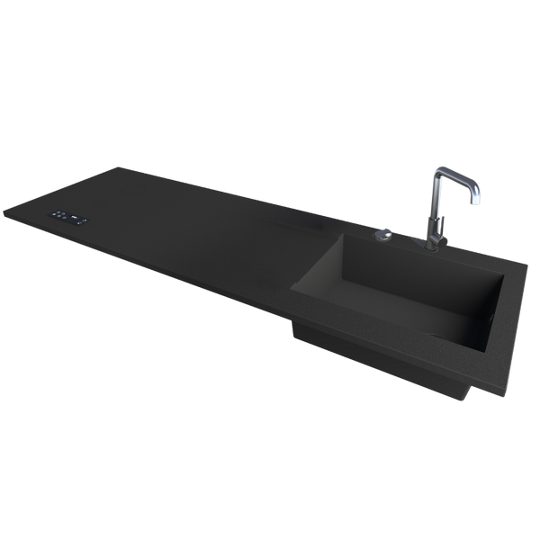 Évier XXL + cuisson invisible 2 zones