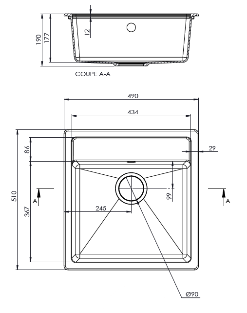 Évier à encastrer ESSENTIA