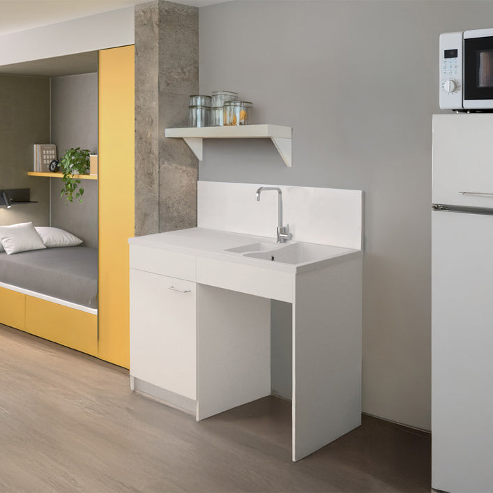 Concept meuble + évier GIGA 120 Sénior à poser – Accessibilité optimisée – Minéral CAREA®