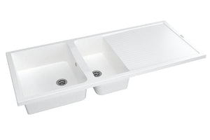 Concept meuble + évier GIGA 140 à poser – 2 cuves – Minéral CAREA®