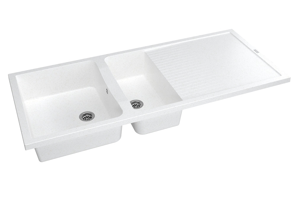 Évier à poser GIGA 140 2 cuves 140x60 cm – Minéral – CAREA®