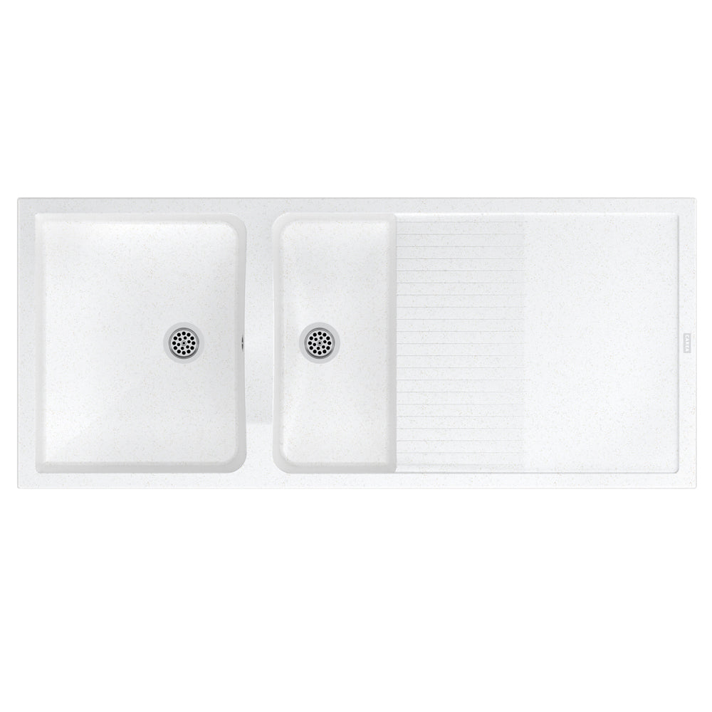 Évier à poser GIGA 140 2 cuves 140x60 cm – Minéral – CAREA®