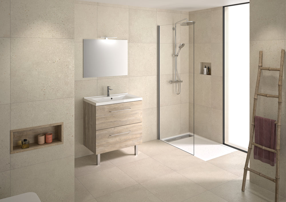 Concept plan vasque + meuble tiroirs LUNEA 80 cm