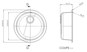 Évier rond à encastrer MIRADE 1 bac Taupe