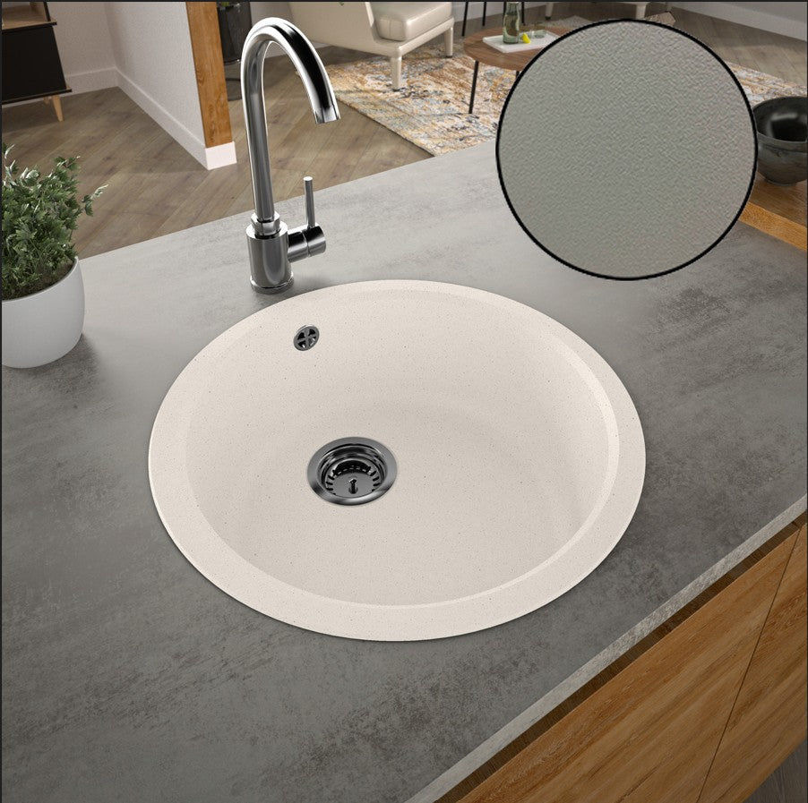 Évier rond à encastrer MIRADE 1 bac Taupe