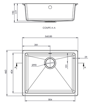Évier sous et sur plan MODULA