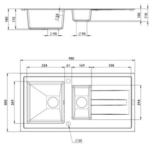 Évier à encastrer ARCOS 1,5 Sable