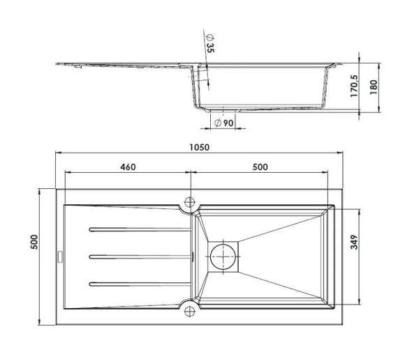 Évier à encastrer OMÉGA 1 giga bac