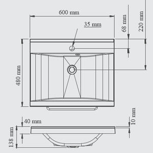 Concept plan vasque + meuble portes TOUCAN 60 cm