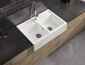 Évier Timbre d'office 2 bacs