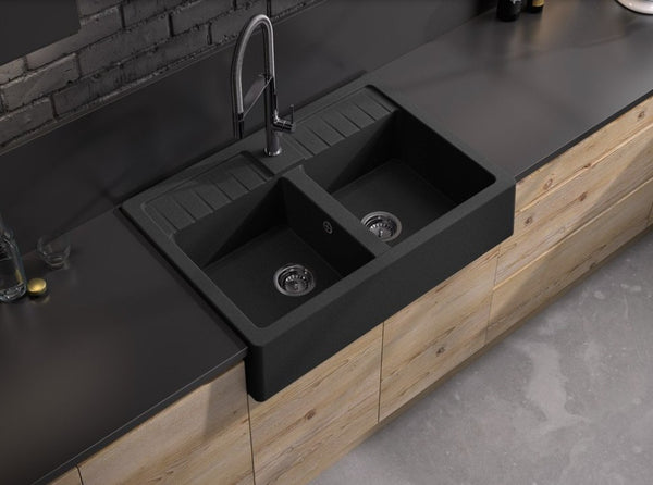 Évier Timbre d'office 2 bacs