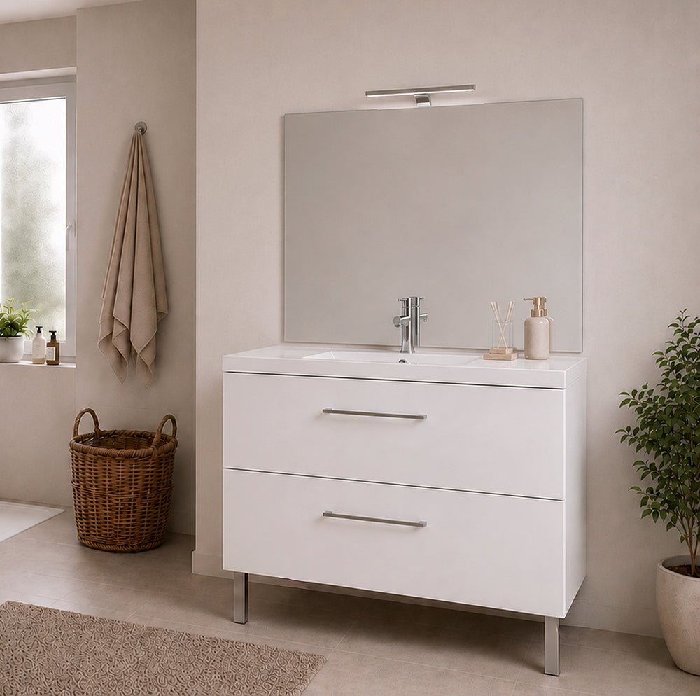 Concept plan vasque + meuble tiroirs LUNEA 120 cm