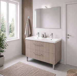 Concept plan double vasque + meuble tiroirs LUNEA 120 cm