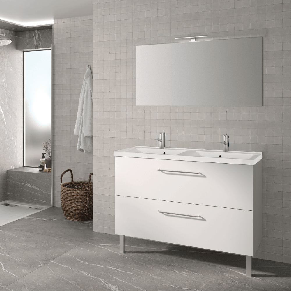 Concept plan double vasque + meuble tiroirs LUNEA 120 cm