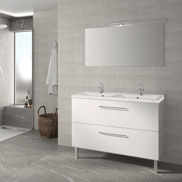 Concept plan double vasque + meuble tiroirs LUNEA 120 cm