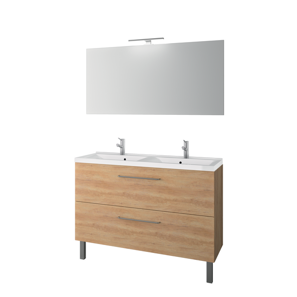 Concept plan double vasque + meuble tiroirs LUNEA 120 cm