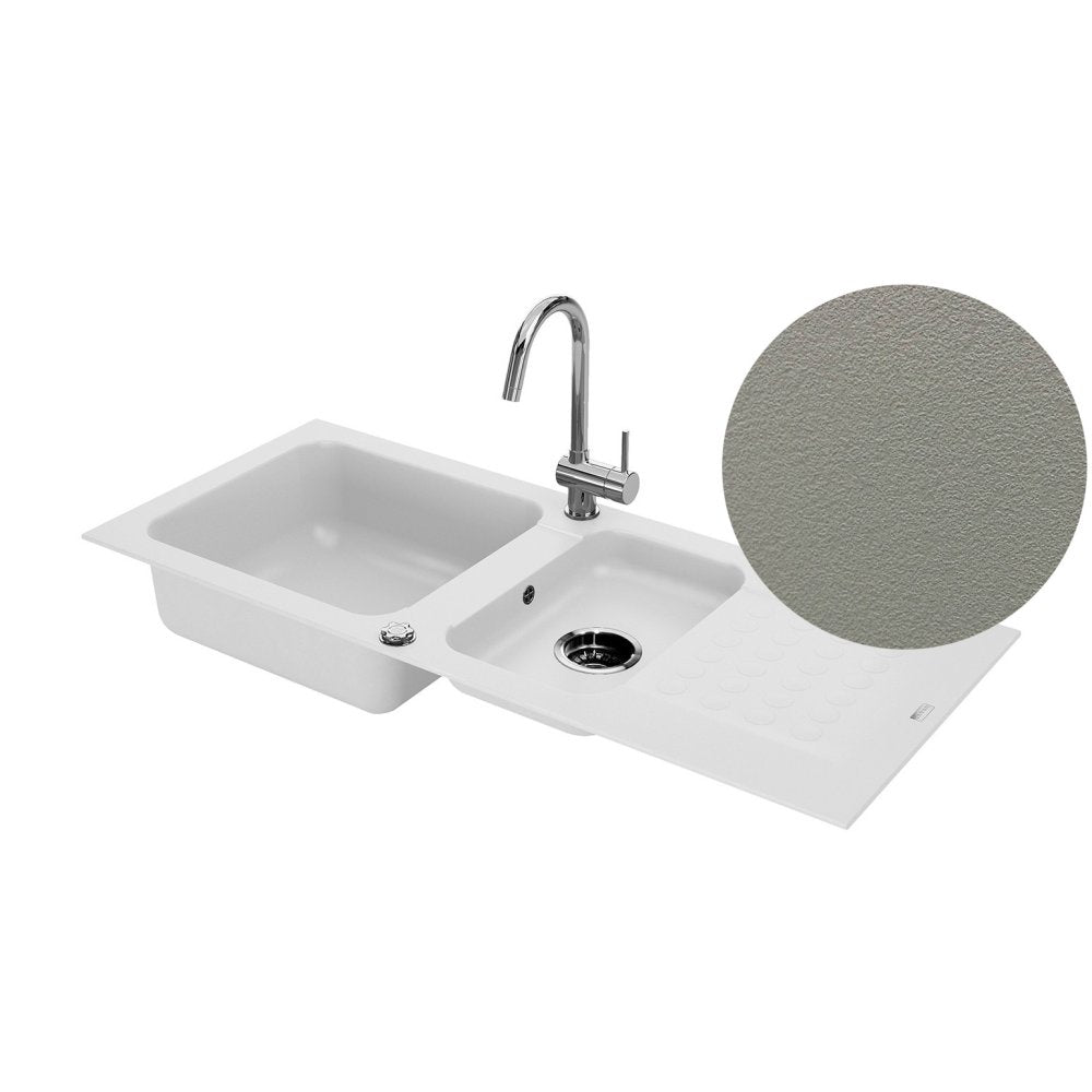 Promo ! Évier à encastrer DUO 2 bacs Taupe