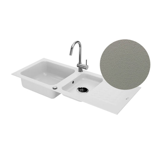 Promo ! Évier à encastrer DUO 2 bacs Taupe