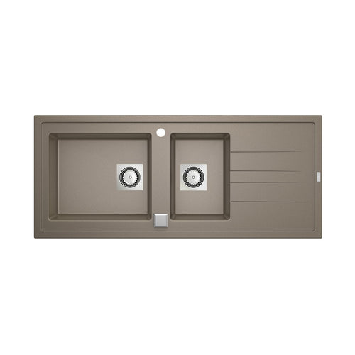 Évier à encastrer ARCOS 2 bacs Taupe - 117x50x18 cm