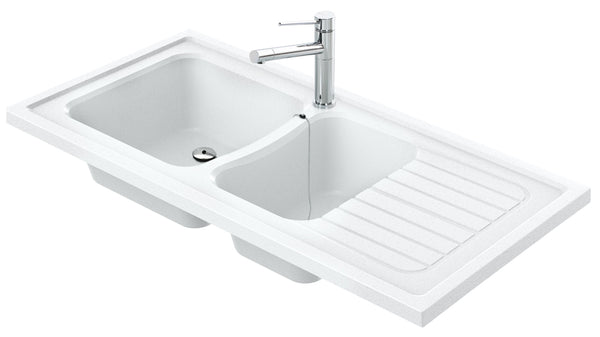 Évier à poser NORMANDIE – 2 cuves – 120 x 60 cm – Minéral