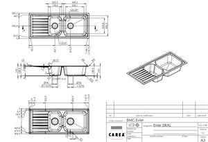 Évier à encastrer ZIRAL 2 bacs