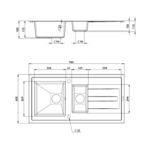 Évier Granit ARCOS 1 bac