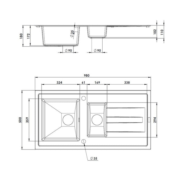 Évier Granit ARCOS 1 bac