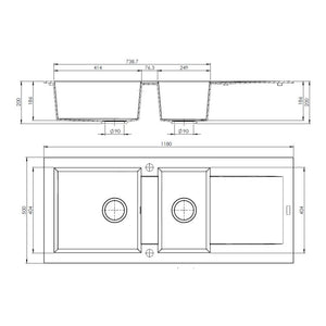 Évier Granit BALSA 2 bacs