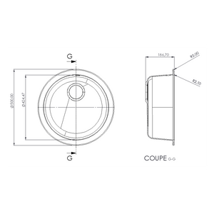Évier rond sous et sur plan MIRADE